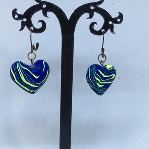 Unique Handmade Polymer Clay Heart ❤️ Earrings